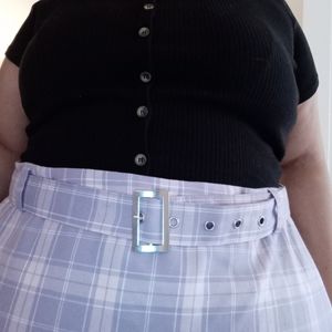 Hot Topic lavender plaid skater skirt